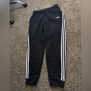 adidas Kids Black and White Striped Joggers